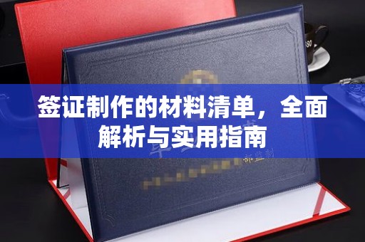 阳西签证制作的材料清单，全面解析与实用指南