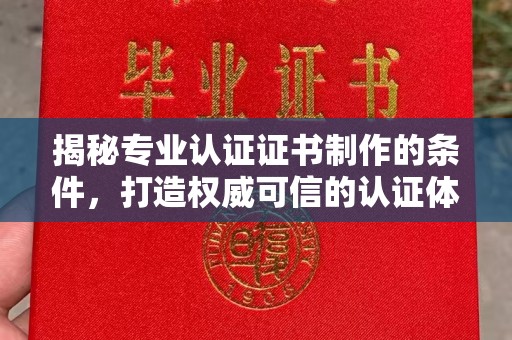 阳西揭秘专业认证证书制作的条件，打造权威可信的认证体系