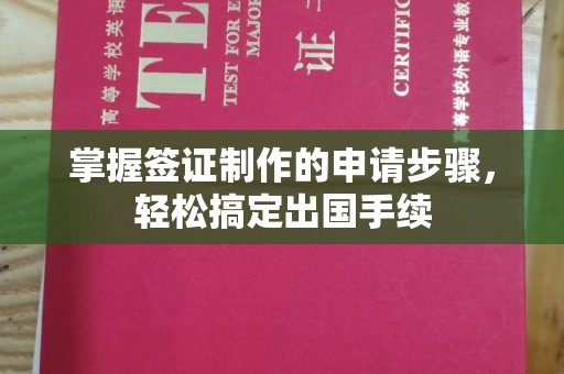 阳西掌握签证制作的申请步骤，轻松搞定出国手续