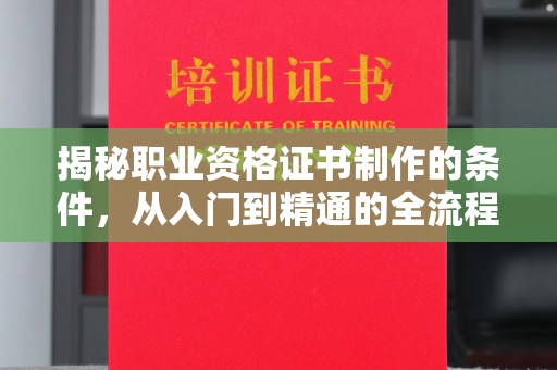 阳西揭秘职业资格证书制作的条件，从入门到精通的全流程解析