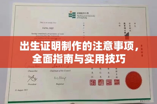 阳西出生证明制作的注意事项，全面指南与实用技巧